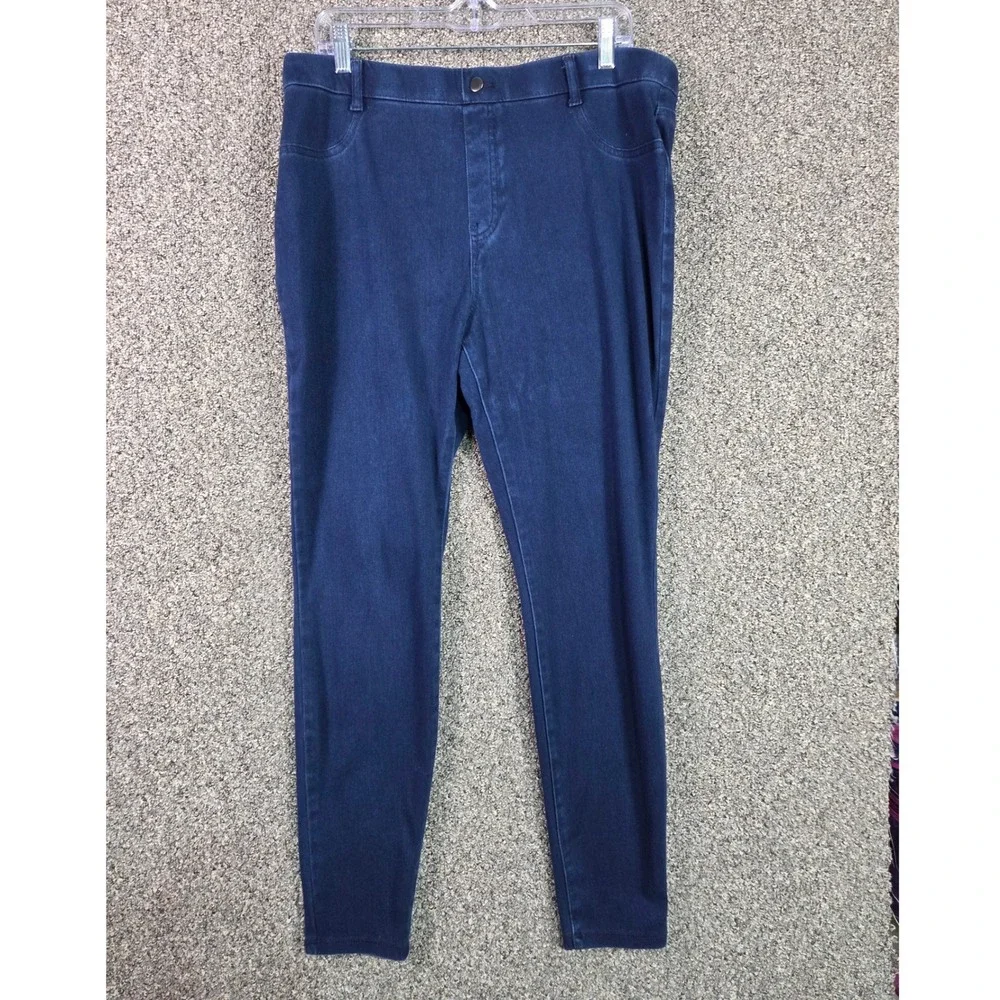 Time and Tru Jeggings Womens XL 16-18 Blue High Rise Skinny Stretch